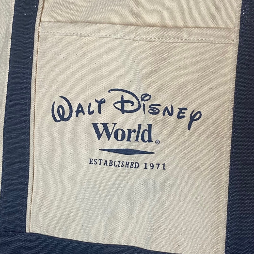 NEW Walt Disney World Canvas Tote Travel Beach Shoulder  Bag 15" - Picture 2 of 8